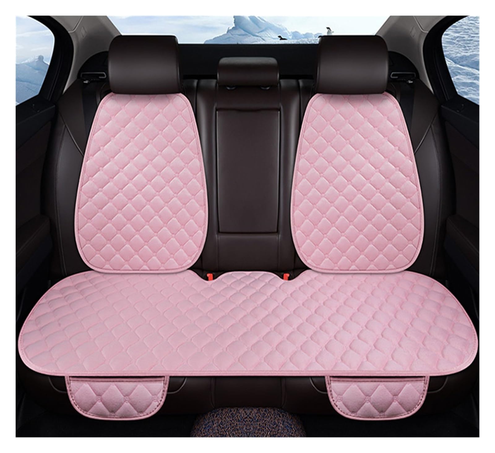 Autositzschoner Auto Sitzbezug Vorne Hinten Sitzkissen Schutz Pad Für Citron Für C3 Für XR Für F1 Für X45 Autositzbezüge(Pink Rear 1pcs) von WPHLYZ