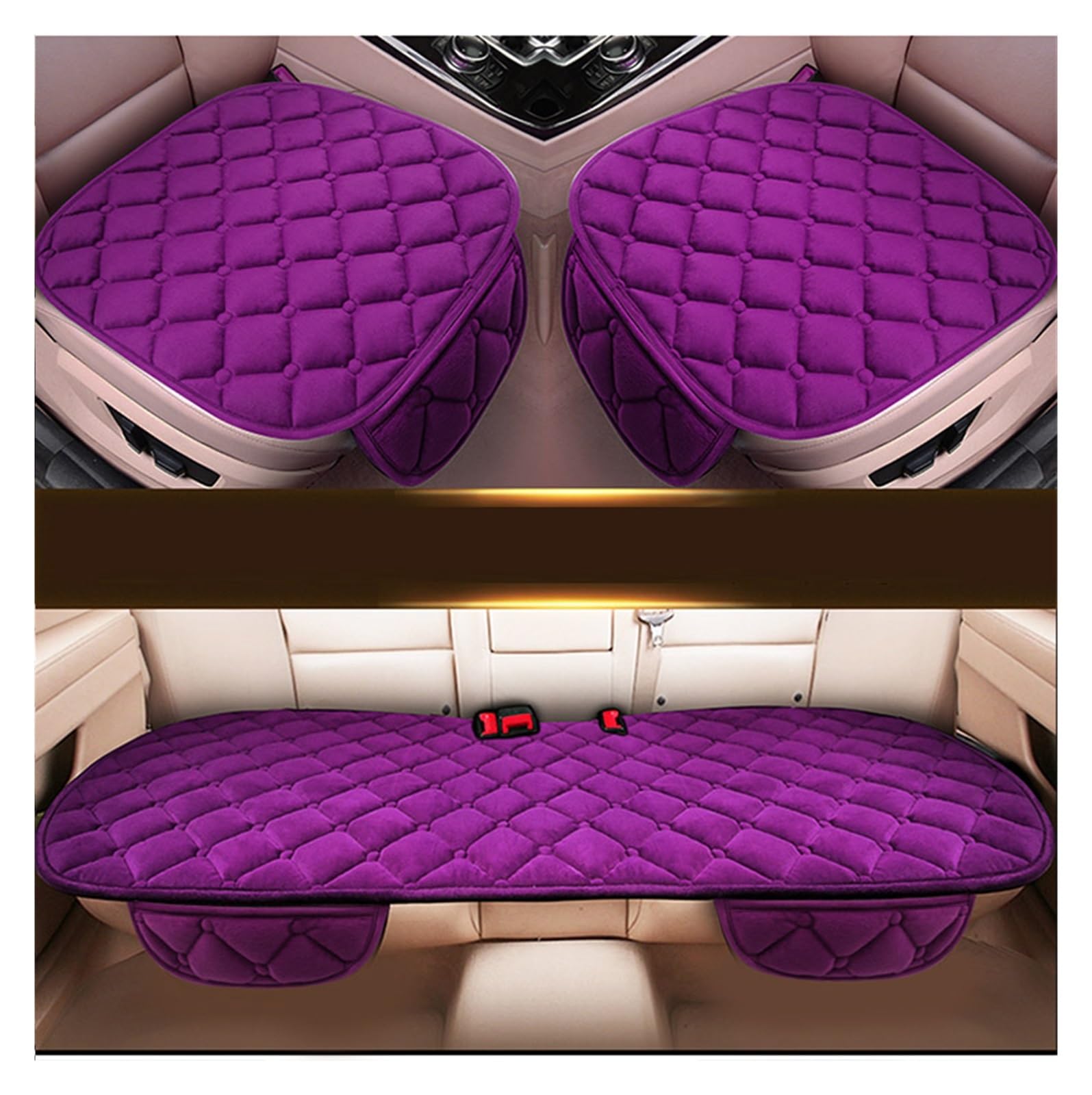 Autositzschoner Auto Sitzbezug Vorne Hinten Sitzkissen Schutz Pad Für Citron Für C3 Für XR Für F1 Für X45 Autositzbezüge(Purple 1set) von WPHLYZ