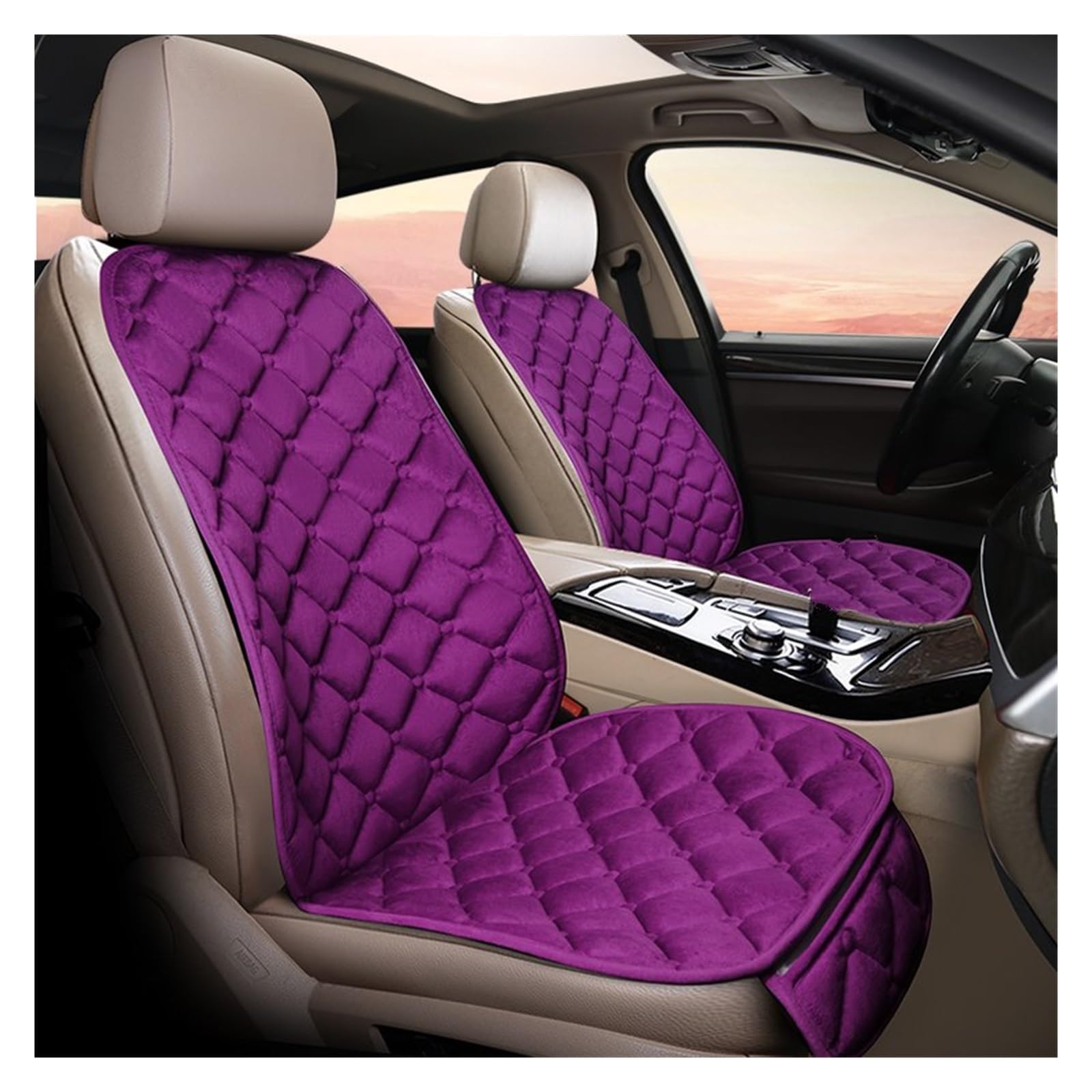 Autositzschoner Auto Sitzbezug Vorne Hinten Sitzkissen Schutz Pad Für Dacia Für Sandero Für X9 Für X45 Autositzbezüge(Purple Front 1pcs) von WPHLYZ