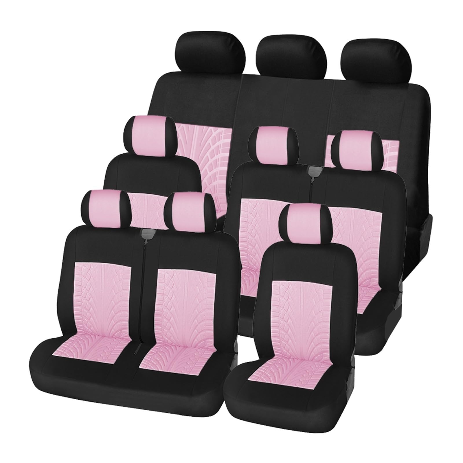 Autositzschoner Autositzbezüge Sitzbezüge Für Van 2+1 Sitzbezüge Schutz Für Transporter Für T5 Autositzbezüge(Pink 9pcs) von WPHLYZ