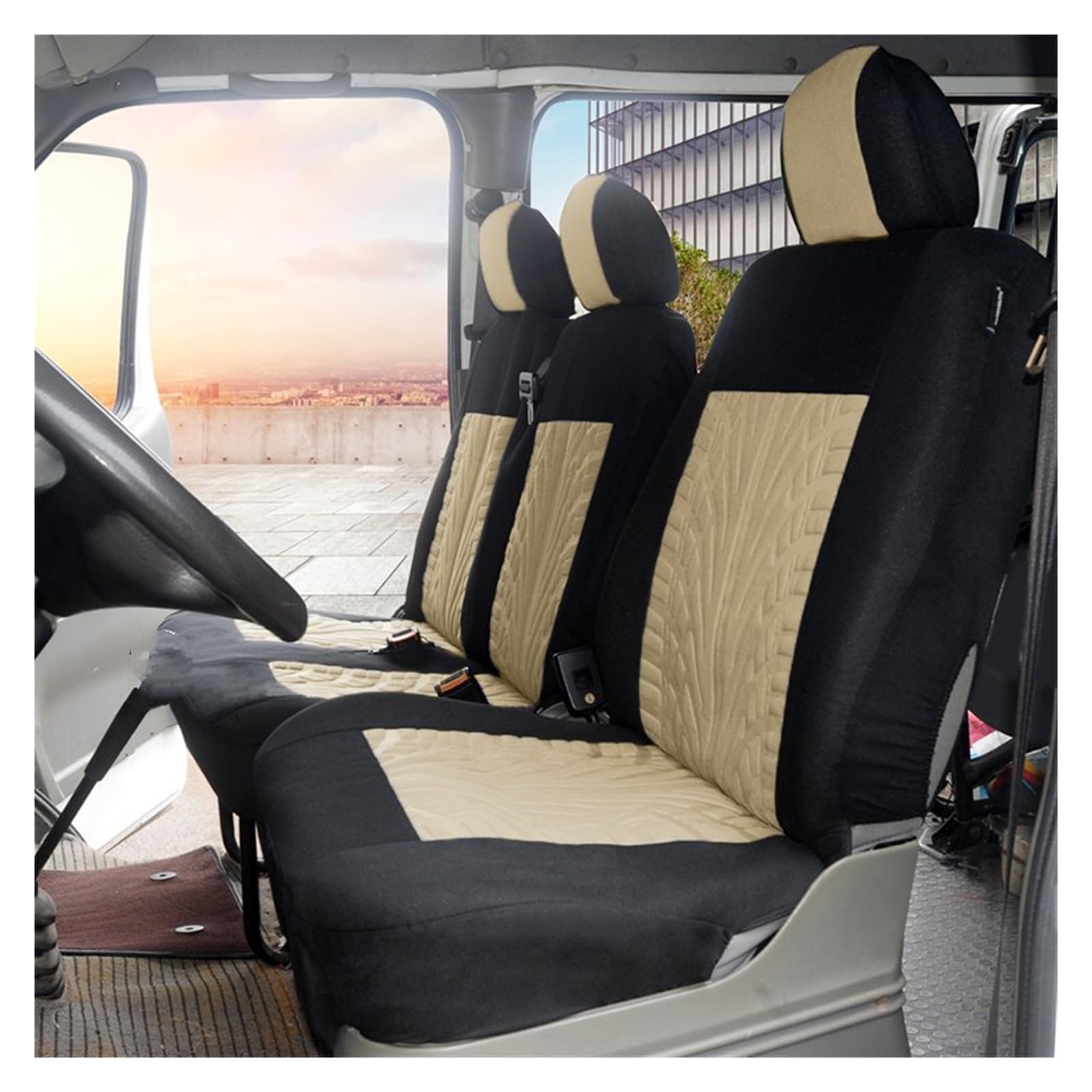 Autositzschoner Autositzbezüge Universal 2+1 Auto-Protektoren Für VW Für Caravelle Für T4 Autositzbezüge(BEIGE) von WPHLYZ