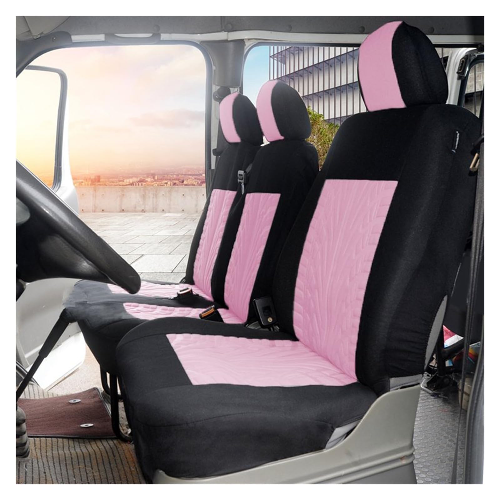 Autositzschoner Autositzbezüge Universal 2+1 Auto-Protektoren Für VW Für Caravelle Für T4 Autositzbezüge(PINK) von WPHLYZ