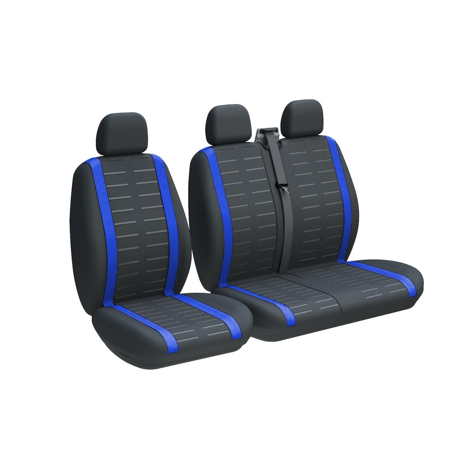 Autositzschoner Autositzbezüge Universal 2+1 LKW-Sitzbezüge Van-Sitzbezug Für Peugeot Für Boxer Autositzbezüge(3 Seater Blue) von WPHLYZ