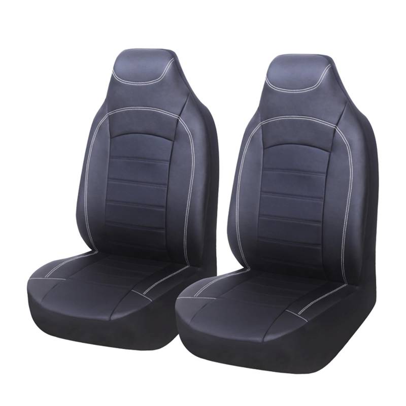 Autositzschoner Autositzbezug Sitzbezug Universal Autositzbezüge Vorne Mit Kopfstützenhalter Für E46 Autositzbezüge(Gray-2PCS) von WPHLYZ