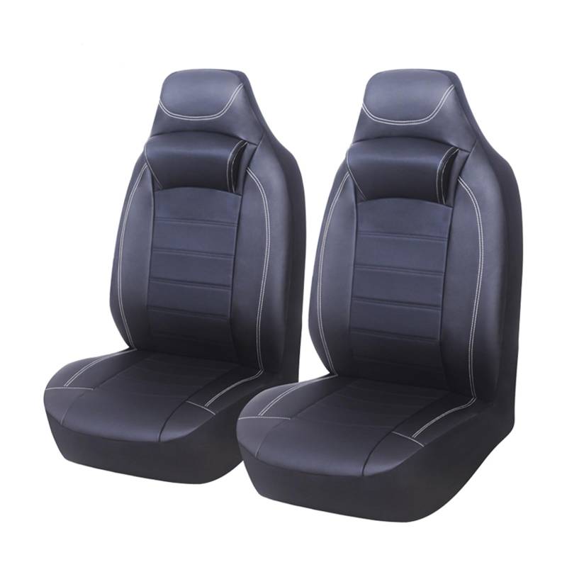 Autositzschoner Autositzbezug Sitzbezug Universal Autositzbezüge Vorne Mit Kopfstützenhalter Für E46 Autositzbezüge(Gray with headrest) von WPHLYZ