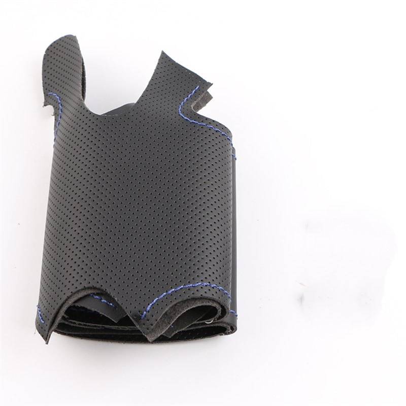 Lenkradhüllen DIY Künstliche Leder Auto Lenkrad Abdeckung Für Für Corsa C 2000-2006 Für Combo C 2001-2011 Lenkradbezug(Black Blue Thread) von WPHLYZ