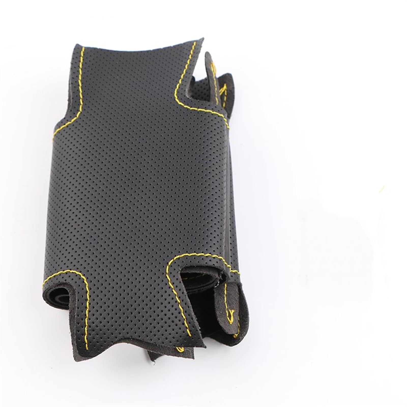 Lenkradhüllen DIY Künstliche Leder Auto Lenkrad Abdeckung Für Für Corsa C 2000-2006 Für Combo C 2001-2011 Lenkradbezug(Black Yellow Thread) von WPHLYZ