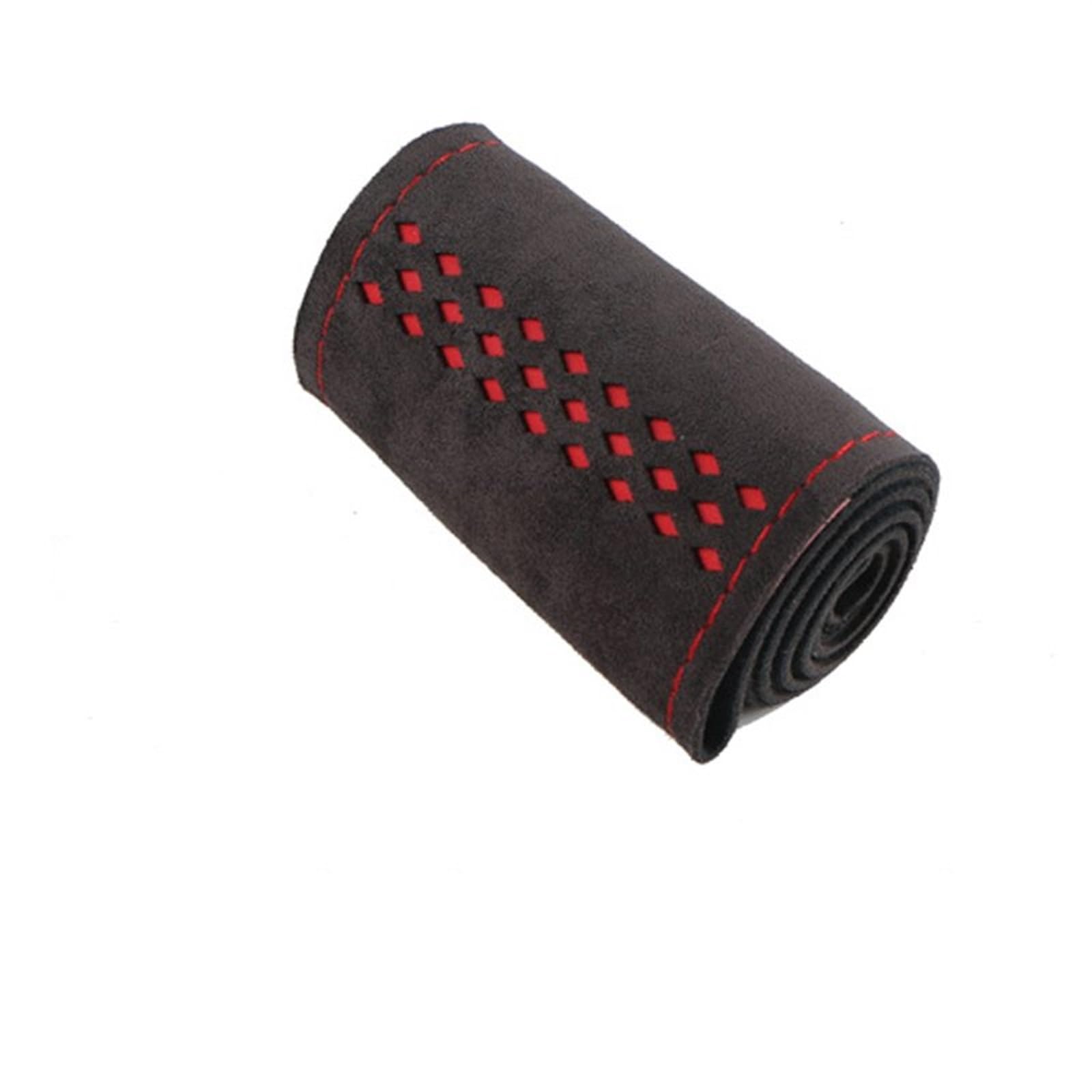 Lenkradhüllen Wildleder Leder Auto Lenkrad Abdeckung Universal 38cm DIY Geflochtene Abdeckung Für Lenkrad Schweiß-Absorbent rutschfeste Für Kia Lenkradbezug(China red) von WPHLYZ