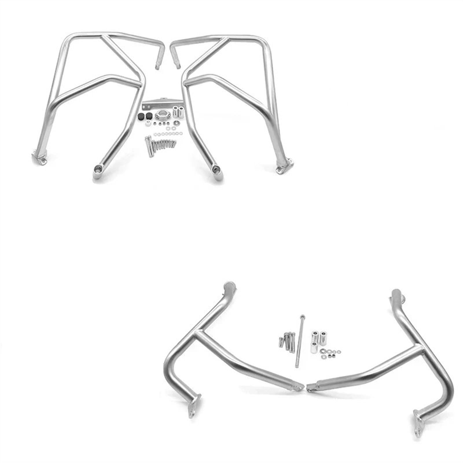 Motorschutzbügel Für Benelli Für TRK702 Für TRK702X Für TRK 702 X 2022 2023 Motorrad Autobahn Motor Schutz Crash Bar Rahmen Stoßstange Verkleidung Schutz Bars Motorrad Autobahn Sturzbügel(Silver-1 Set von WPHLYZ