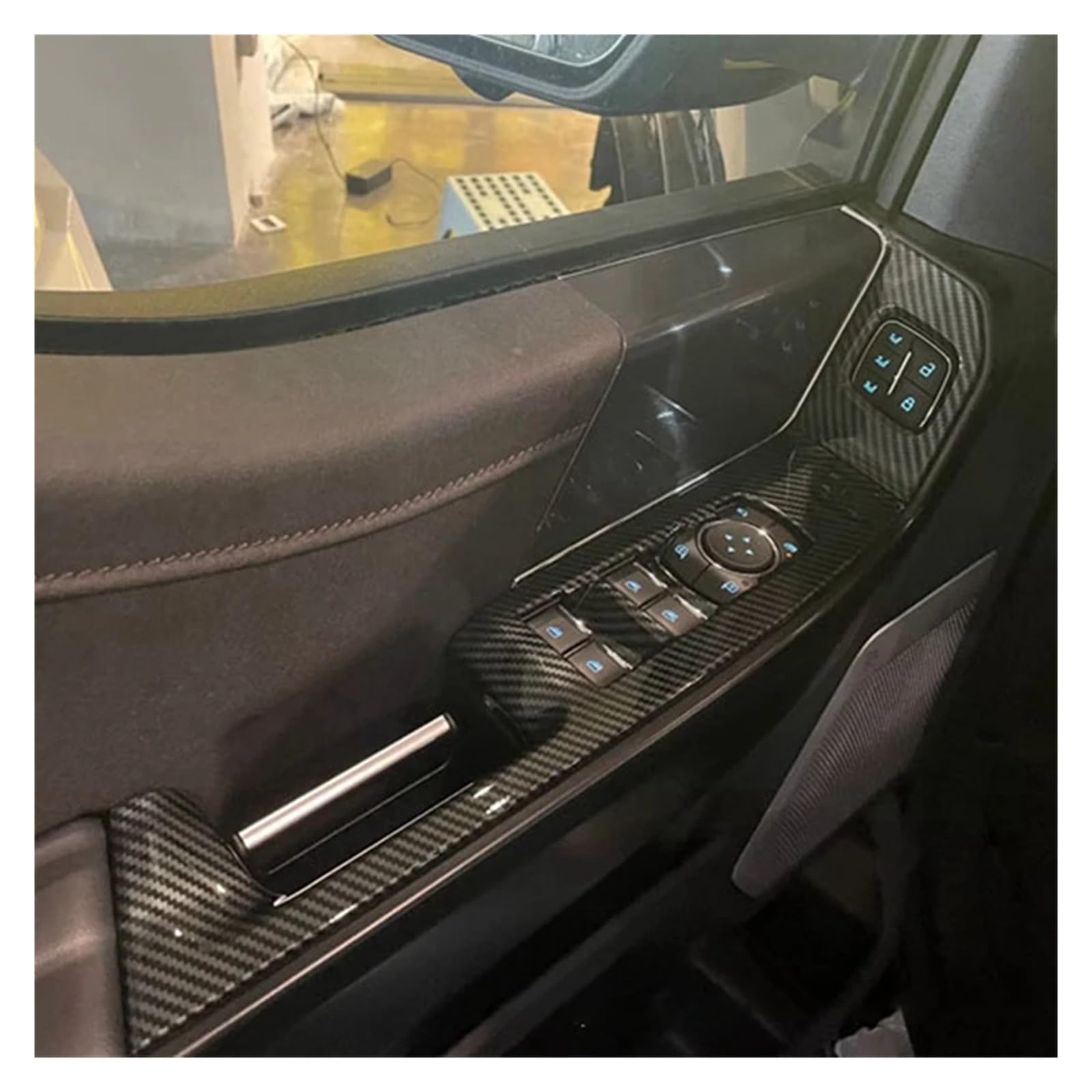 Navigation Panel Trim Autotür Fensterheber Schalter Knopf Abdeckung Panel Trim Lünette Aufkleber Für Ford Für F150 2022 2023 Dekoration Mittelkonsole von WPHLYZ