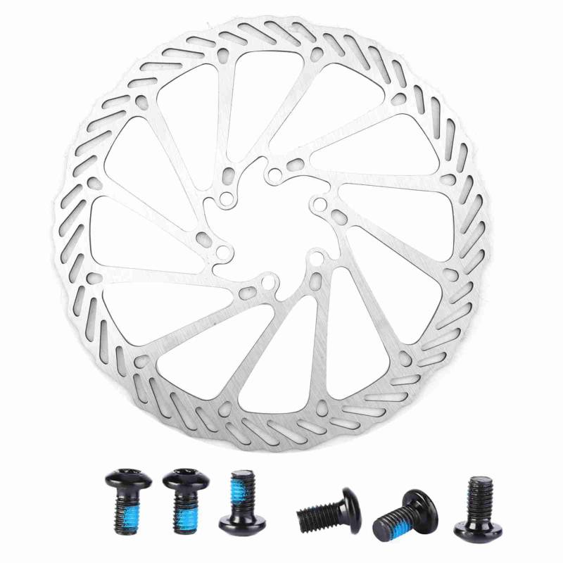 Fahrradbremsscheibe, 120 Mm 140 Mm 180 Mm 203 Mm Mountainbike Edelstahl Bremsscheibe Fahrrad Bremsbelag Bremsteil mit 6 Schrauben für MTB, Mountainbike, Rennräder, BMX (180mm) von WPKD BLUEIY