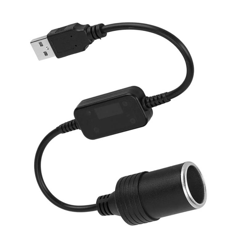 USB Zigarettenanzünder Adapter, 5 V USB Stecker auf 12 V Auto Zigarettenanzünder Buchse Konverter Adapter 30 Cm Kabel für Auto Fahrrekorder Auto-Gerät von WPKD BLUEIY