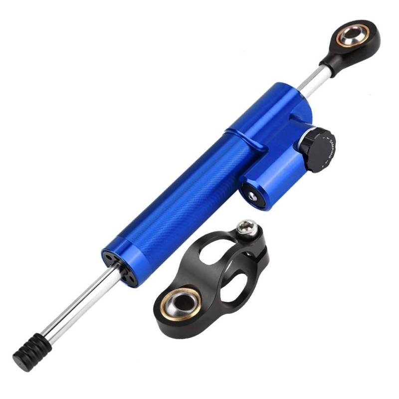 Universeller Motorrad-Lenkungsdämpfer, Lenkungsdämpfer-Stabilisator aus Aluminiumlegierung, Einfach zu Installierender Lenkungsdämpfer für Motorrad-Wartungs-Upgrade (Blau und von WPKD BLUEIY