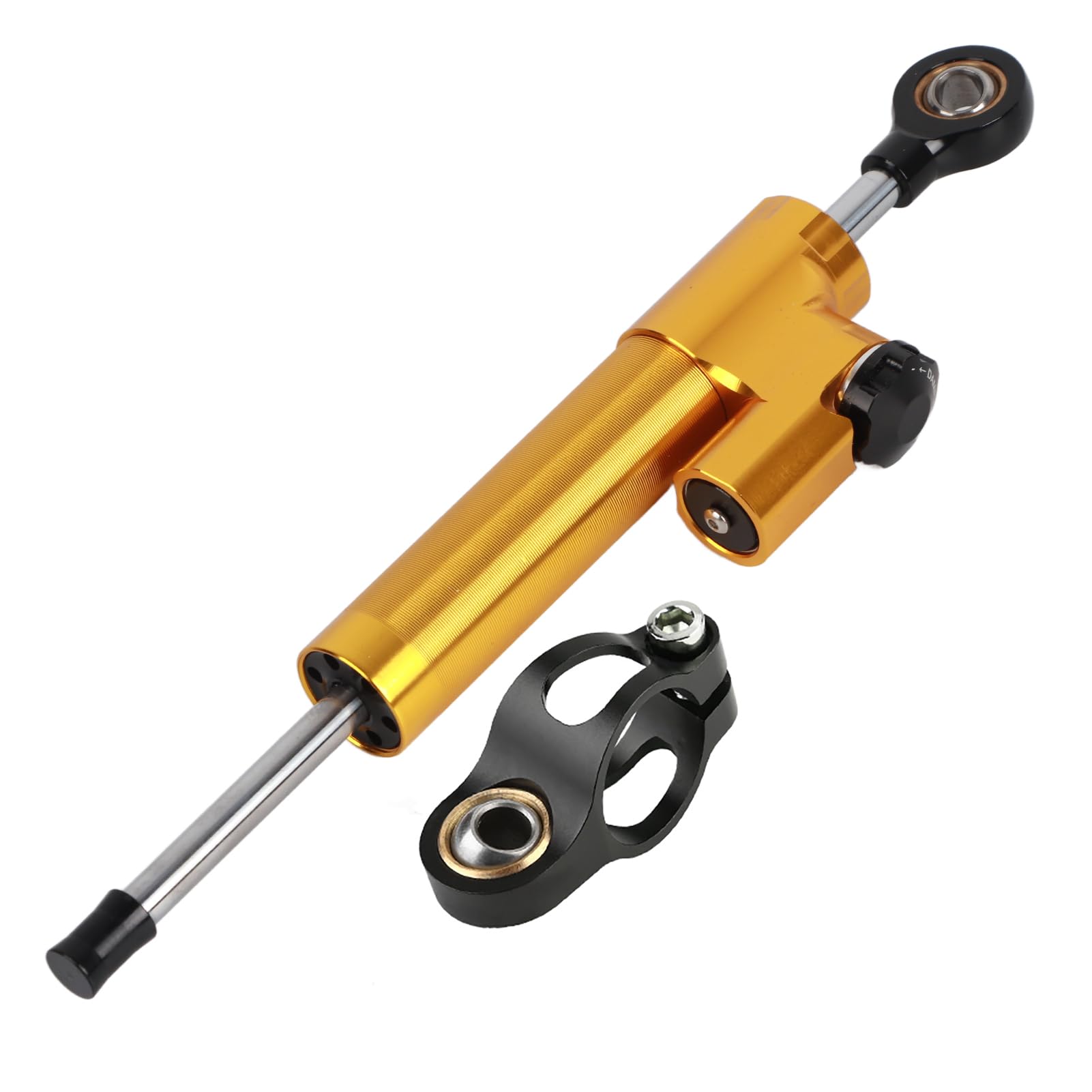 Universeller Motorrad-Lenkungsdämpfer, Lenkungsdämpfer-Stabilisator aus Aluminiumlegierung, Einfach zu Installierender Lenkungsdämpfer für Motorrad-Wartungs-Upgrade (Gold+Schwarz) von WPKD BLUEIY