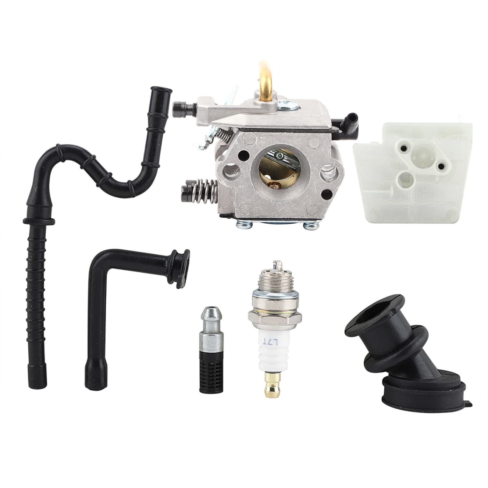 Vergaser Kits für 024 026 MS240 MS260 MS 240 260 WT194 Kettensägen Ersatzteile Vergaser Luftfilter und Ansaugmanschette Kraftstoffrohr Zubehör Set von WPKD BLUEIY