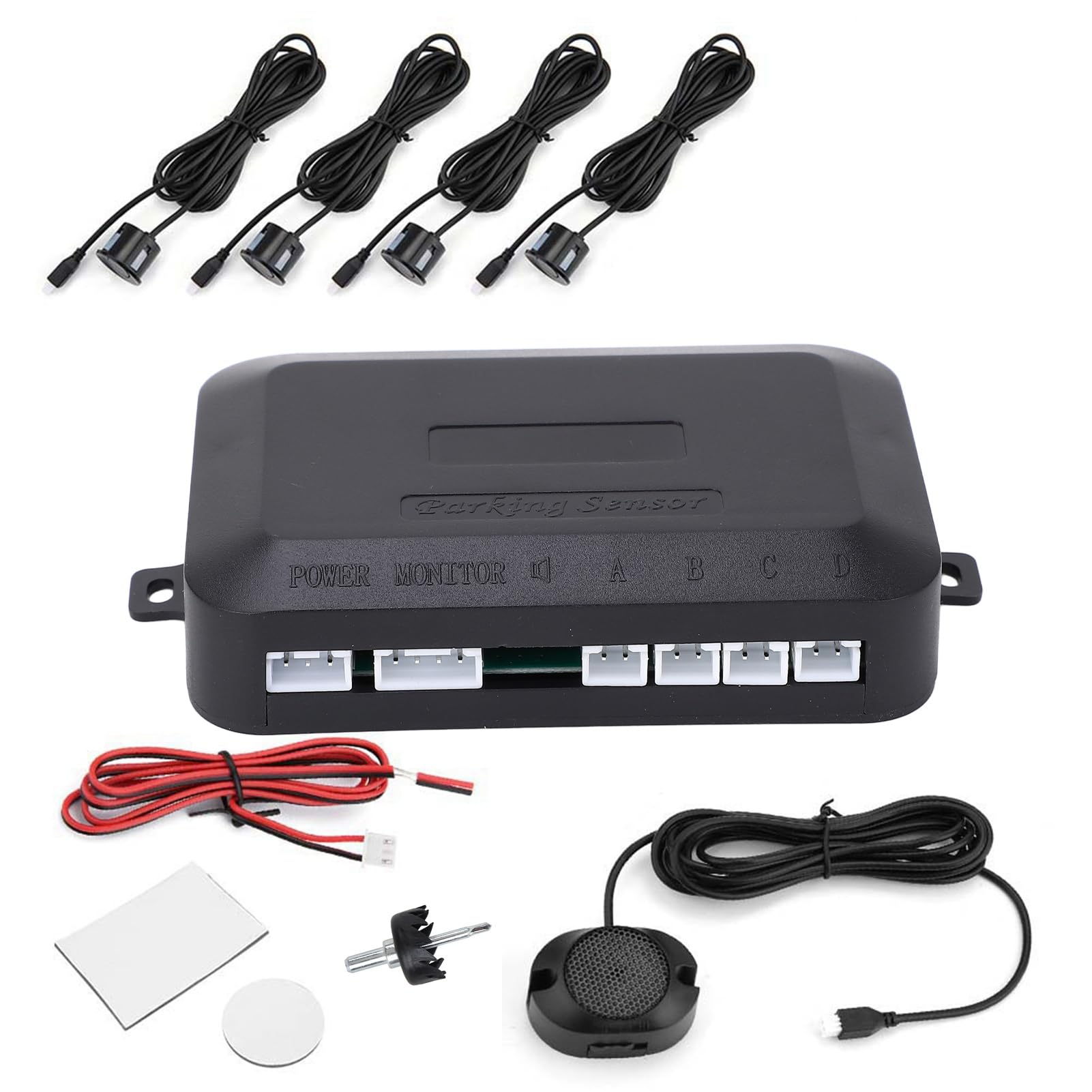 WPKD BLUEIY Auto Rückwärts Parken Sensoren, 12V Auto-Parken-Sensor Rückwärts-Sensor-Kit Warnung Ton Indikator Probe System mit 8 Parken Sensoren Abstandserfassung von WPKD BLUEIY