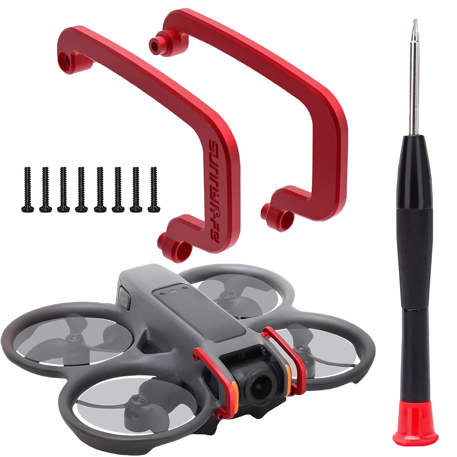 WPPQWP Gimbal-Stoßstangenschutz Für DJI AVATA 2, Gimbal Gumper, DJI AVATA 2 Zubehör, Aluminiumlegierung in Flugzeugqualität(2 Rote Bumper Guard, 1 Schraubendreher, 8 Schrauben) von WPPQWP