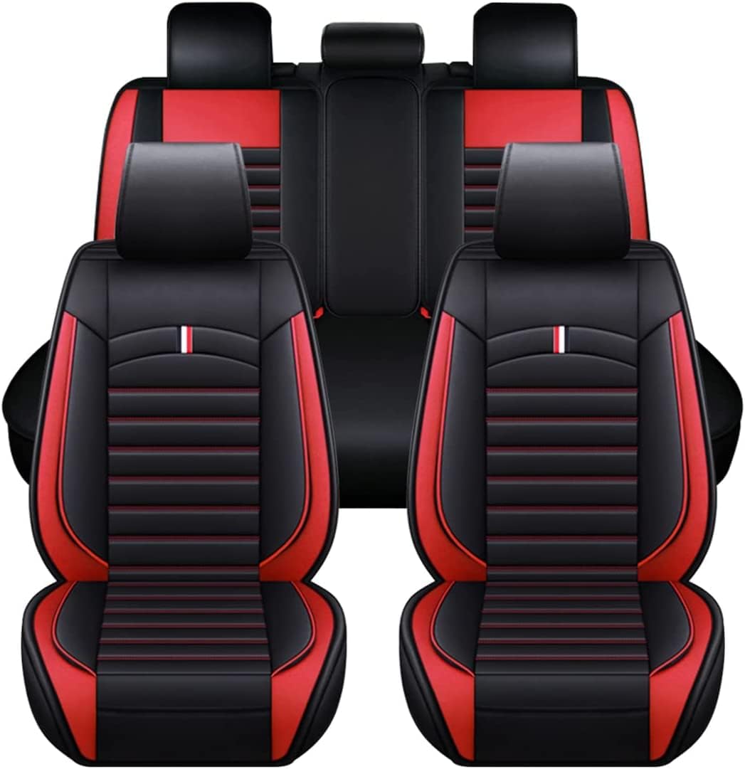 WQIUTT Auto Sitzbezügesets 5 Sitzer für Audi A5 Sportback Coupe 2010-2025,Sitzauflagen Set Sitzbezüge Kompletter Satz rutschfest Dauerhafter Sitzschoner Auflagen Zubehör,Red-Standard_Set von WQIUTT