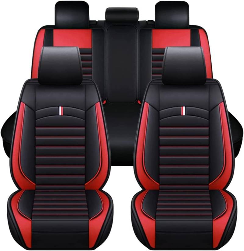 WQIUTT Auto Sitzbezügesets 5 Sitzer für Audi A5 Sportback Coupe 2010-2025,Sitzauflagen Set Sitzbezüge Kompletter Satz rutschfest Dauerhafter Sitzschoner Auflagen Zubehör,Red-Standard_Set von WQIUTT