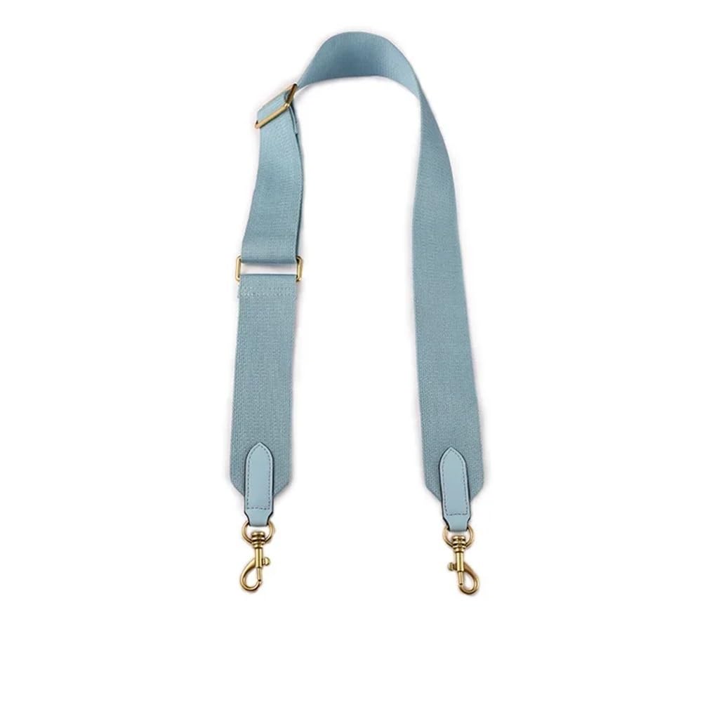 Geldbörsenriemen-Ersatz-Crossbody 5 cm breites Canvas-Stoffband, einfarbig, Taschengurt, Messenger-Schultertaschengürtel aus Rindsleder, Taschenteile verstellbar für Umhängetaschen(Light Blue) von WQQYU6HKF