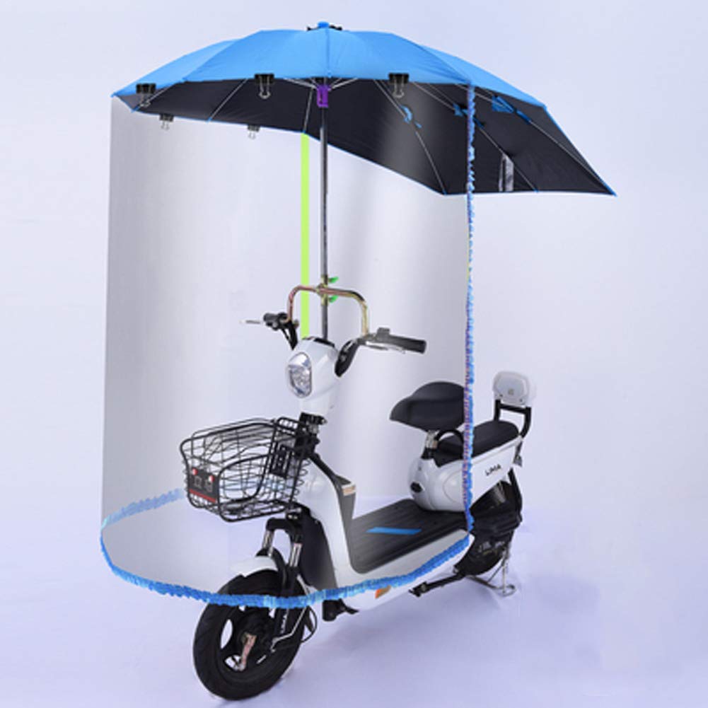 Motorrad-Regenschirm, Sonnenschutz, Regenschutz, Überdachung für Elektroautos, Auto-Motorroller-Regenschirm, Sonnenschutz, Regenschutz (Pink C) (Blau A) von WQZStar