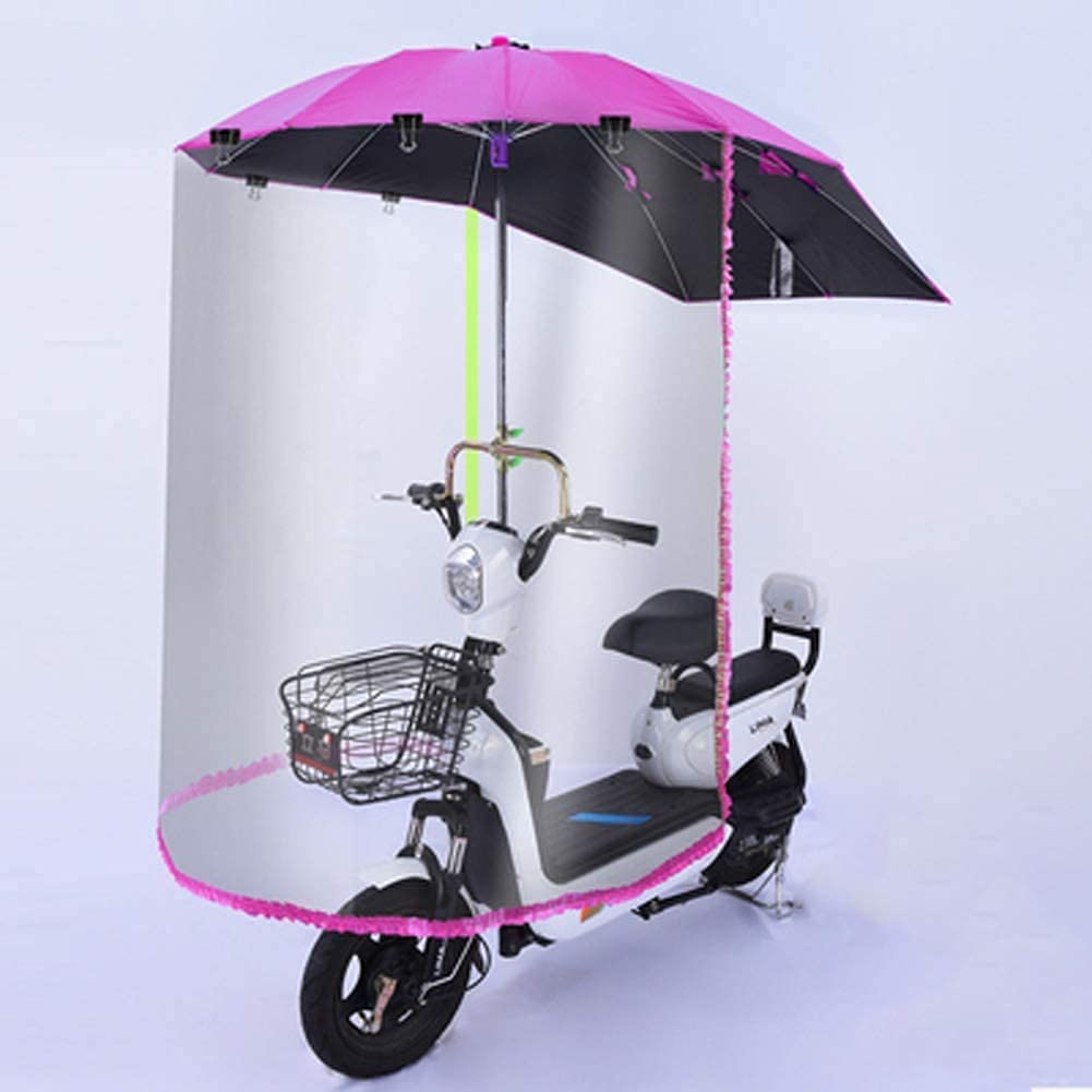 Regenschirmdach für Elektroautos, Sonnenschutz-Regenschutz für Motorräder, Regenschirm für Auto-Motorroller, Sonnenschutz-Regenschutz (Farbe: Pink) (Pink) (Pink) von WQZStar