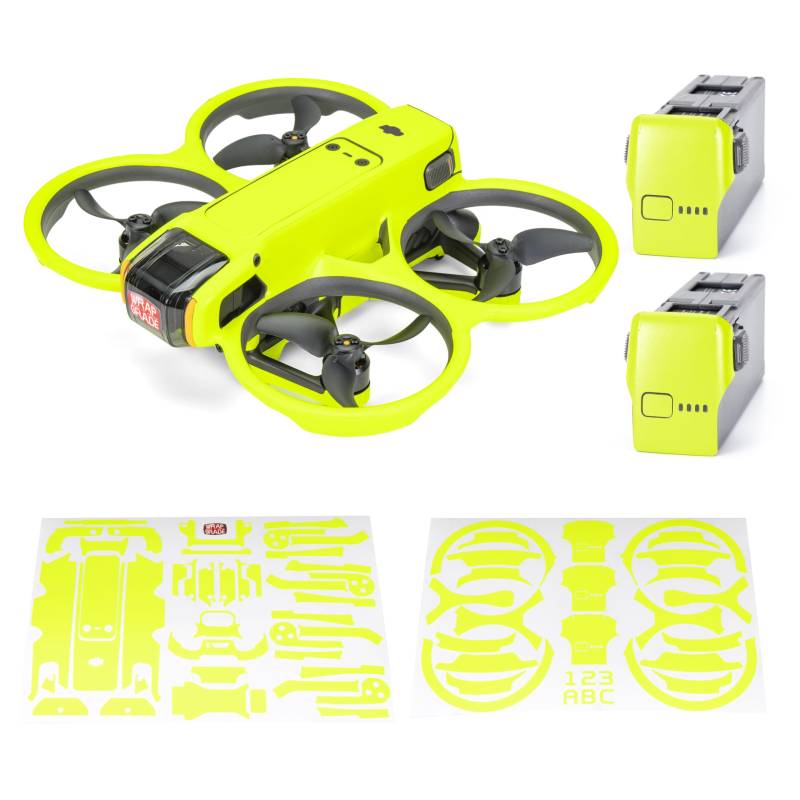 WRAPGRADE Skin Aufkleber Kompatibel mit DJI Avata 2 (Neon Yellow) von WRAPGRADE