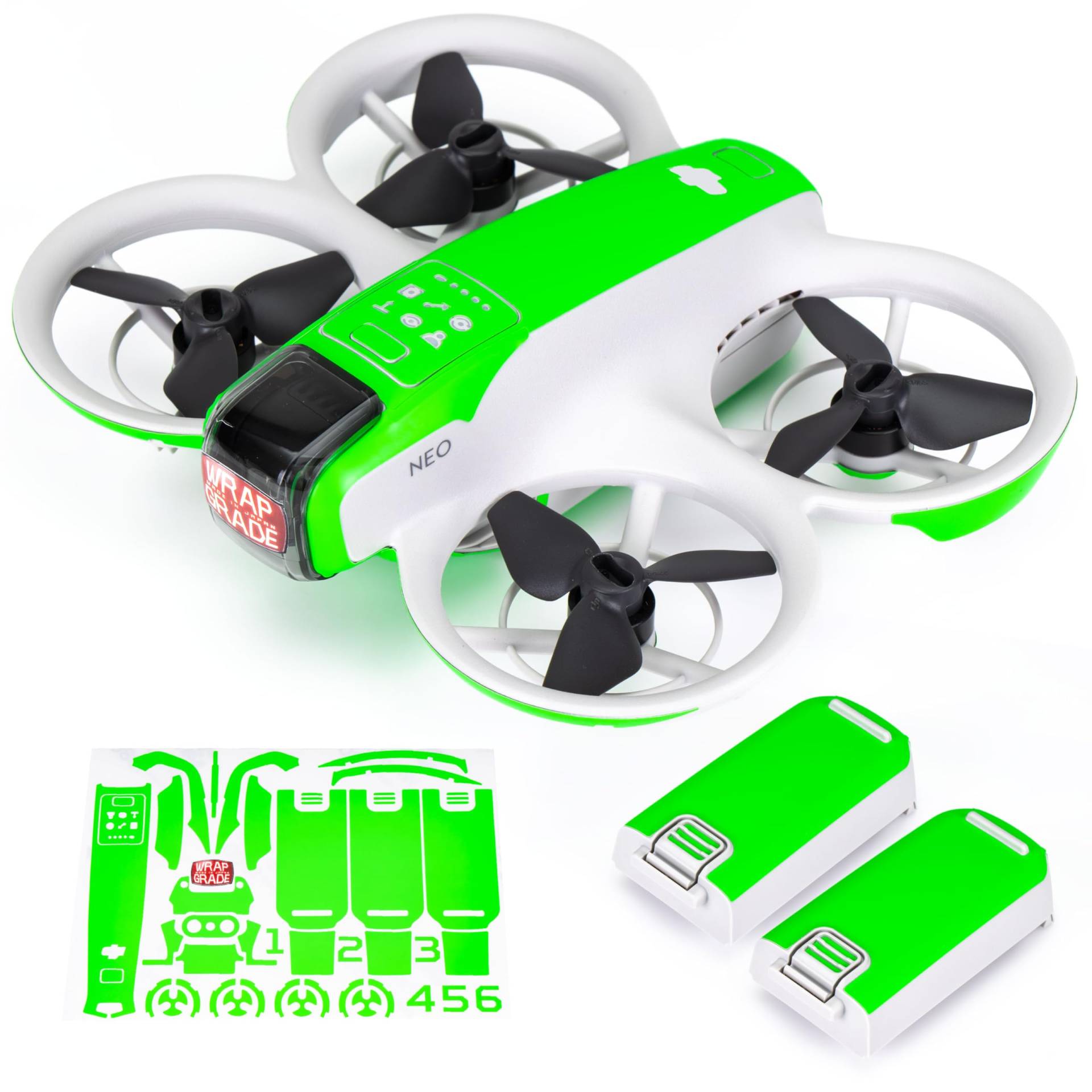 WRAPGRADE Skin Aufkleber Kompatibel mit DJI NEO Accent Color (Neon Green) von WRAPGRADE