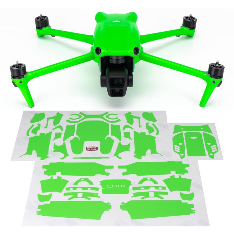 WRAPGRADE Skin Kompatibel mit DJI Air 3 (NEON Green) von WRAPGRADE