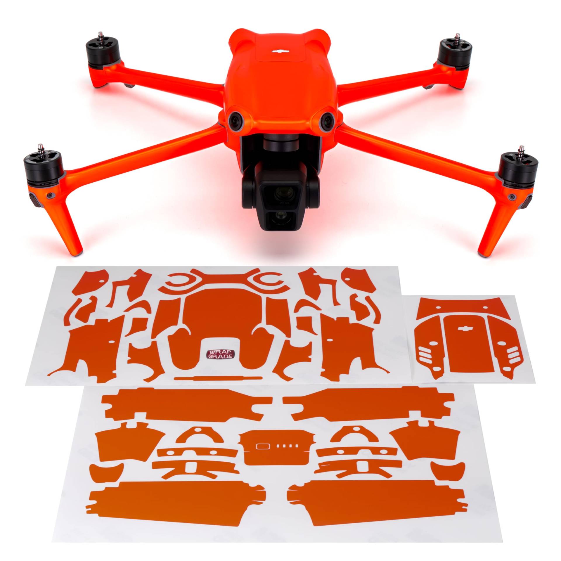 WRAPGRADE Skin Kompatibel mit DJI Air 3 (NEON ORANGE) von WRAPGRADE