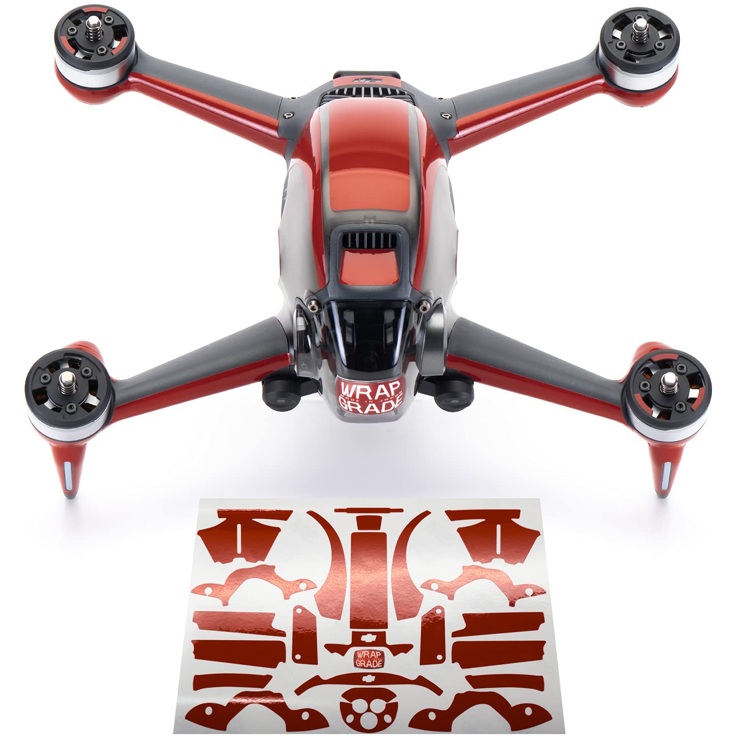 WRAPGRADE Skin Kompatibel mit DJI FPV | Accent Color (SUPER RED) von WRAPGRADE