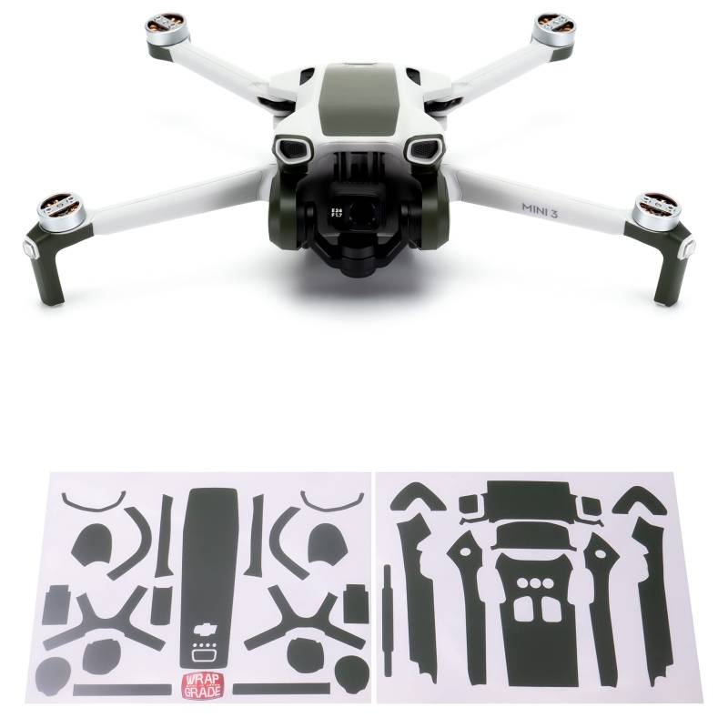 WRAPGRADE Skin Kompatibel mit DJI Mini 3 | Accent Color (Army Green) von WRAPGRADE