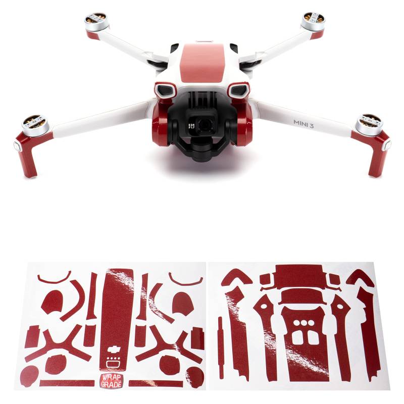 WRAPGRADE Skin Kompatibel mit DJI Mini 3 | Accent Color (JAPAN RED) von WRAPGRADE