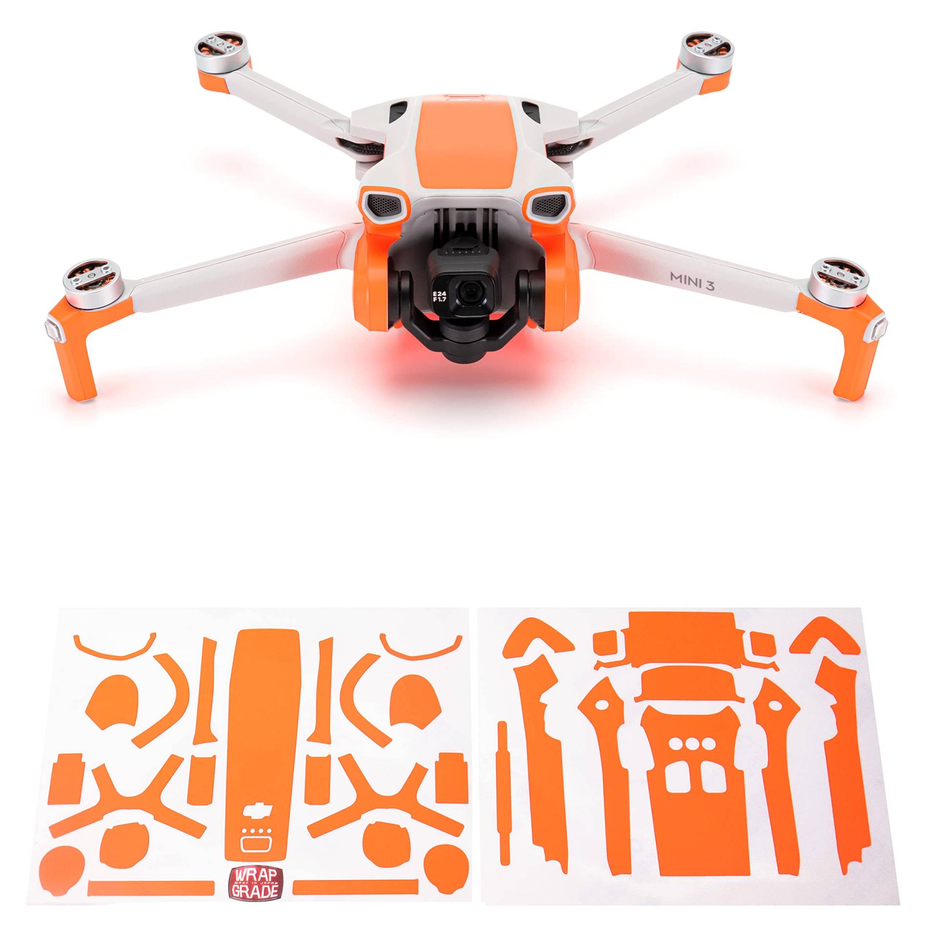 WRAPGRADE Skin Kompatibel mit DJI Mini 3 | Accent Color (NEON ORANGE) von WRAPGRADE