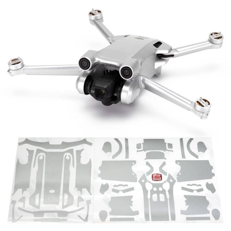 WRAPGRADE Skin Kompatibel mit DJI Mini 3 Pro (Airforce Silver) von WRAPGRADE