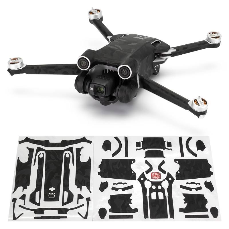 WRAPGRADE Skin Kompatibel mit DJI Mini 3 Pro (Black Bumpy CAMO) von WRAPGRADE