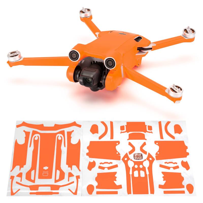 WRAPGRADE Skin Kompatibel mit DJI Mini 3 Pro (NEON ORANGE) von WRAPGRADE