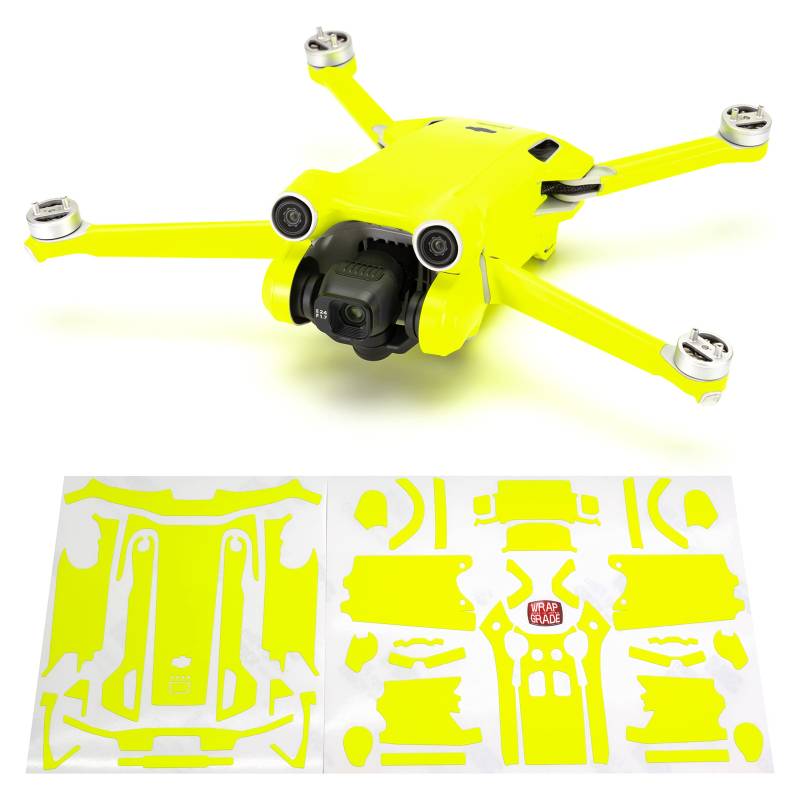 WRAPGRADE Skin Kompatibel mit DJI Mini 3 Pro (NEON Yellow) von WRAPGRADE