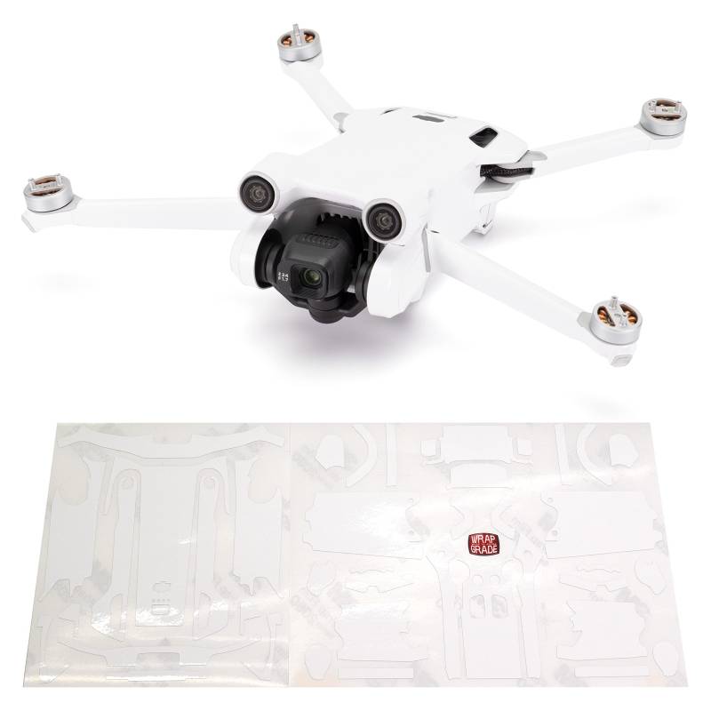 WRAPGRADE Skin Kompatibel mit DJI Mini 3 Pro (Racing White) von WRAPGRADE