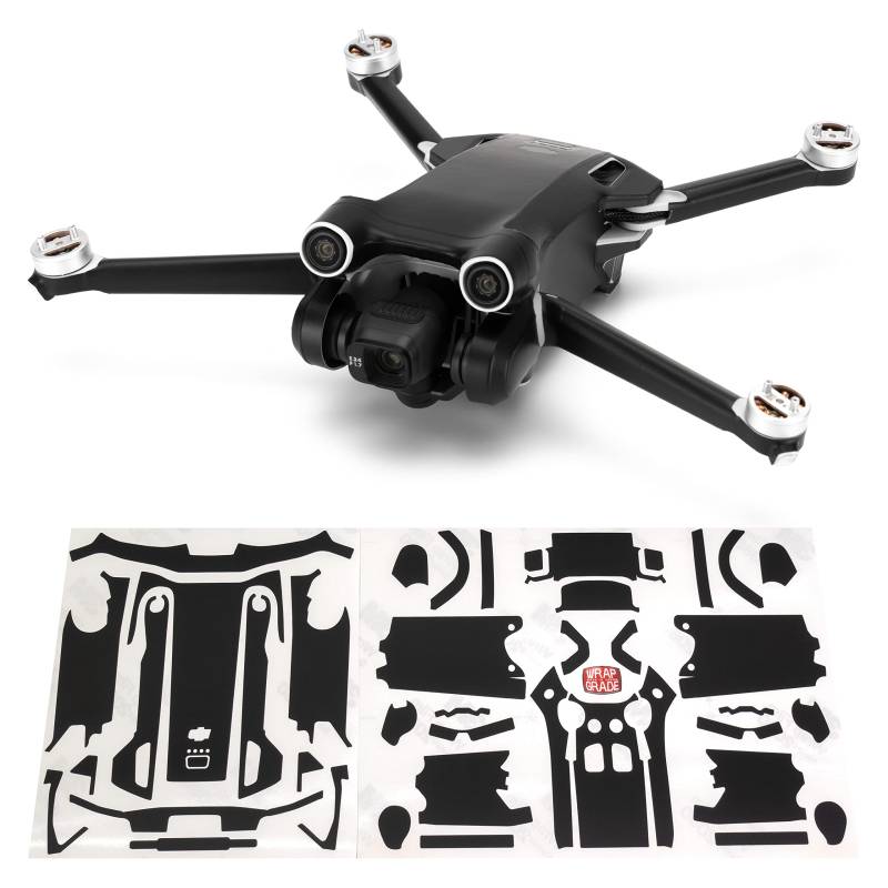 WRAPGRADE Skin Kompatibel mit DJI Mini 3 Pro (Stealth Black) von WRAPGRADE