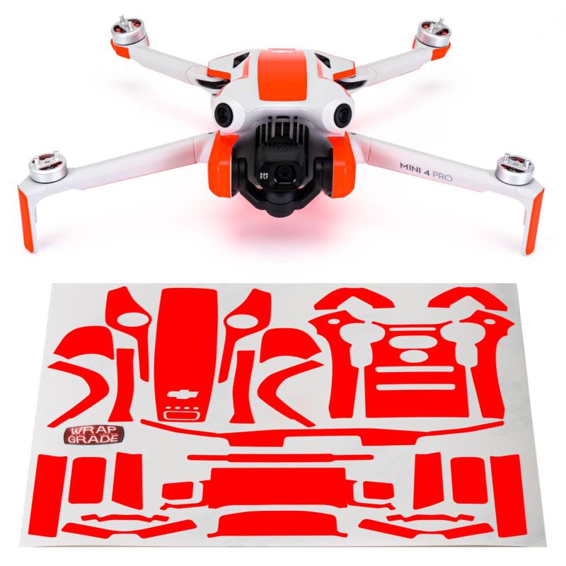 WRAPGRADE Skin Kompatibel mit DJI Mini 4 Pro | Accent Color (Neon Orange) von WRAPGRADE