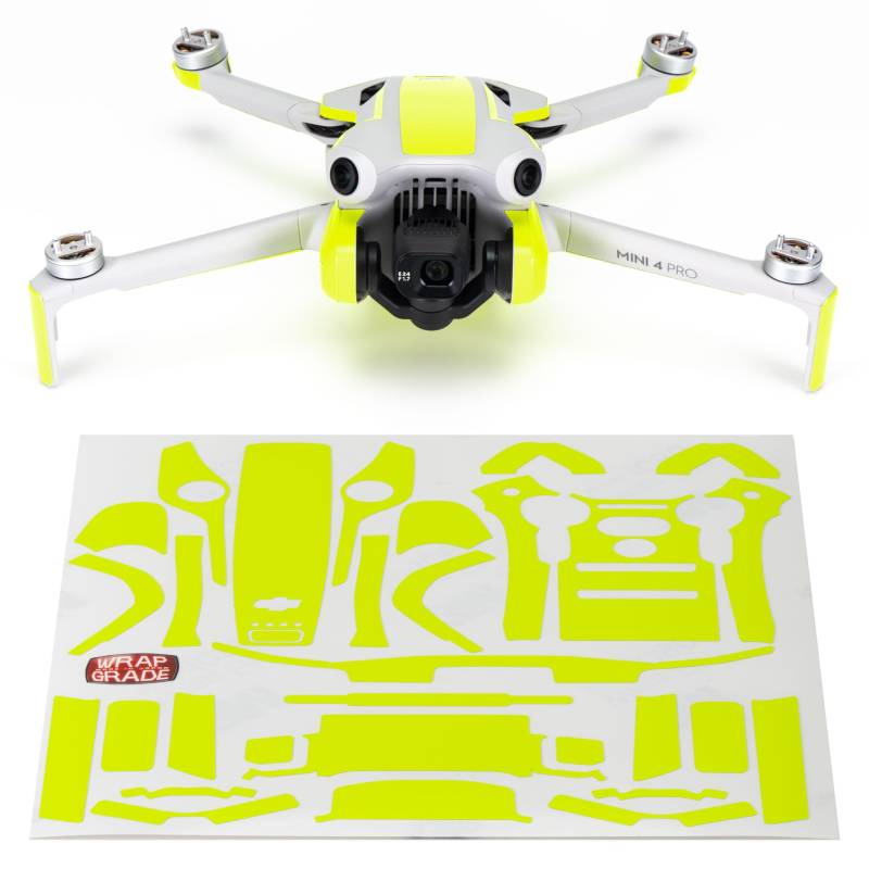 WRAPGRADE Skin Kompatibel mit DJI Mini 4 Pro | Accent Color (Neon Yellow) von WRAPGRADE