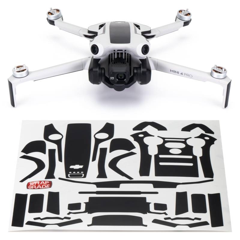 WRAPGRADE Skin Kompatibel mit DJI Mini 4 Pro | Accent Color (Stealth Black) von WRAPGRADE