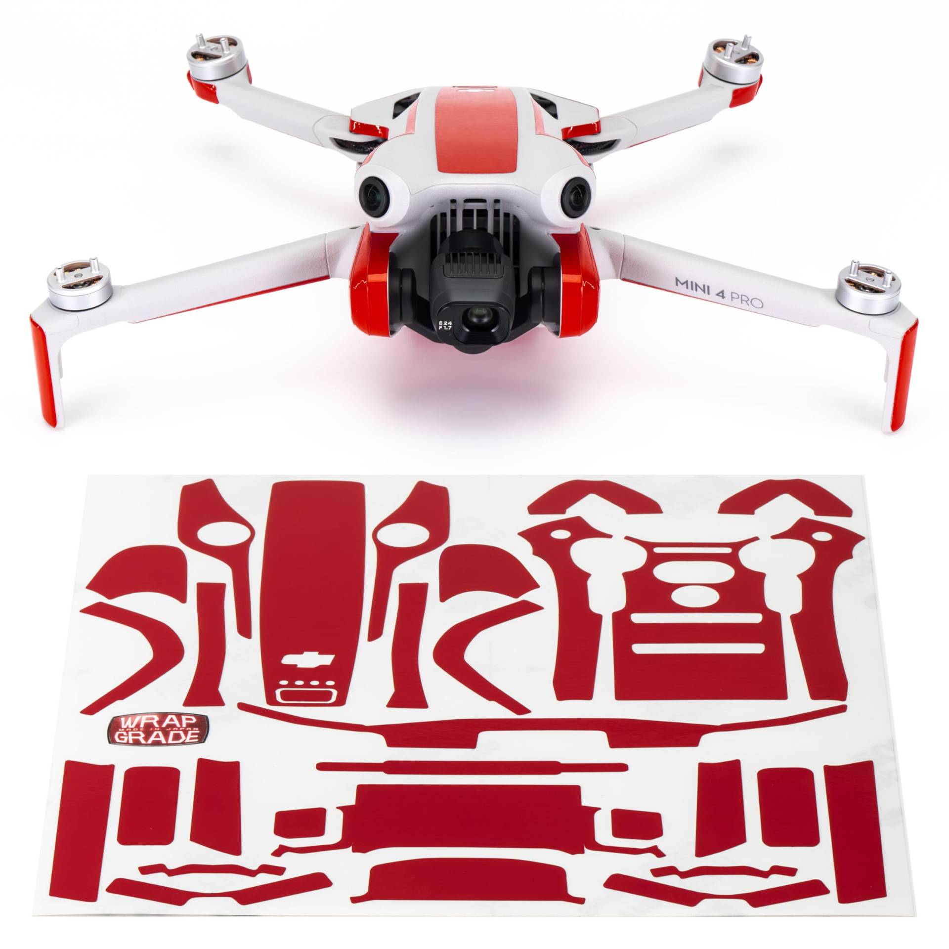 WRAPGRADE Skin Kompatibel mit DJI Mini 4 Pro | Accent Color (Super Red) von WRAPGRADE