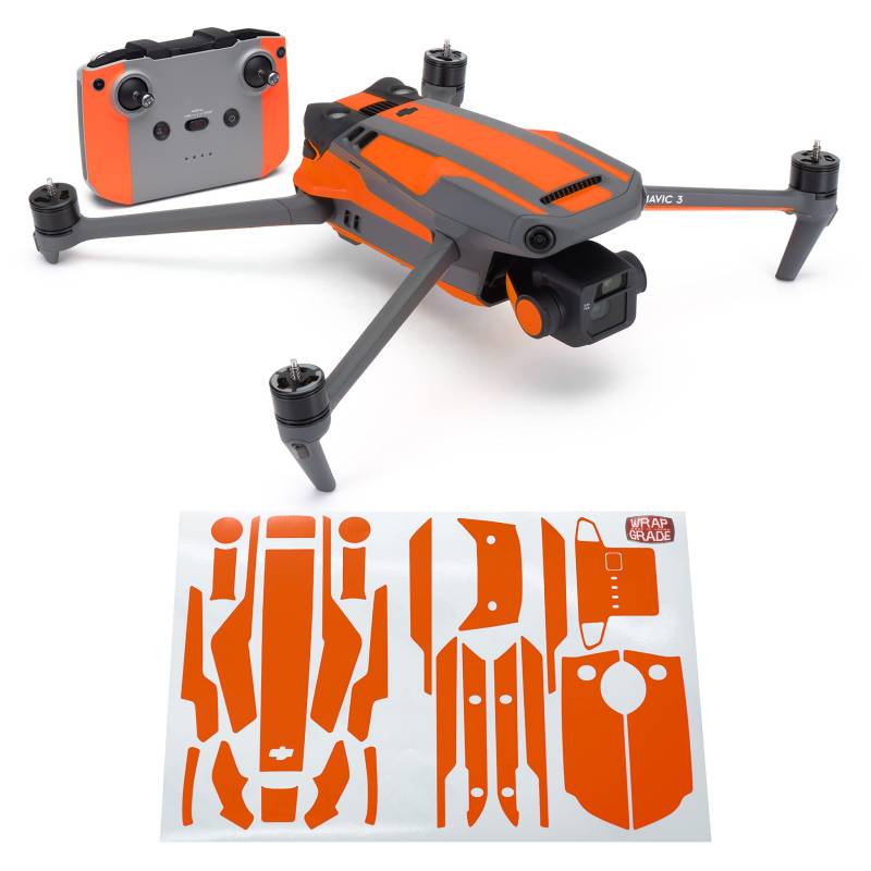 WRAPGRADE Skin Kompatibel mit Mavic 3 / Mavic 3 Classic | Accent Color (NEON ORANGE) von WRAPGRADE