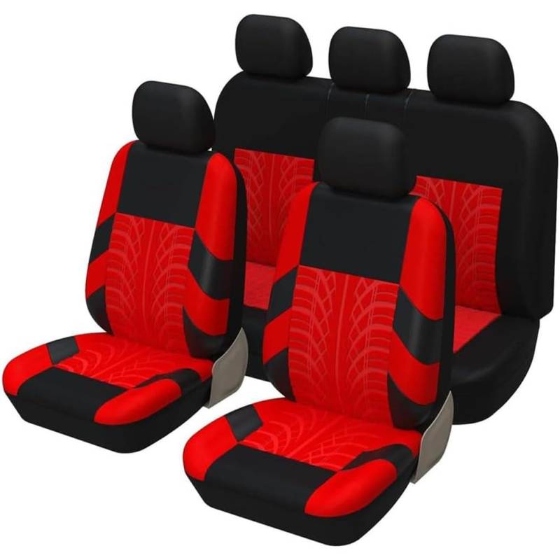 WRGEYXTD Auto Sitzbezüge Stoff Set Für Nissan Qashqai I J10 2007-2014, Sitz SchonbezüGe rutschfest Bequem Innenraum Vorne Und Hinten Styling ZubehöR,D/Red von WRGEYXTD