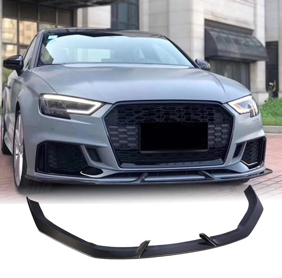 Für Audi RS3 Sedan 4-Door 2017 2018 2019 Auto Frontlippe Frontspoiler,Auto Frontschürze Lippenspoiler Karosserie Anbauteile von WRHOME