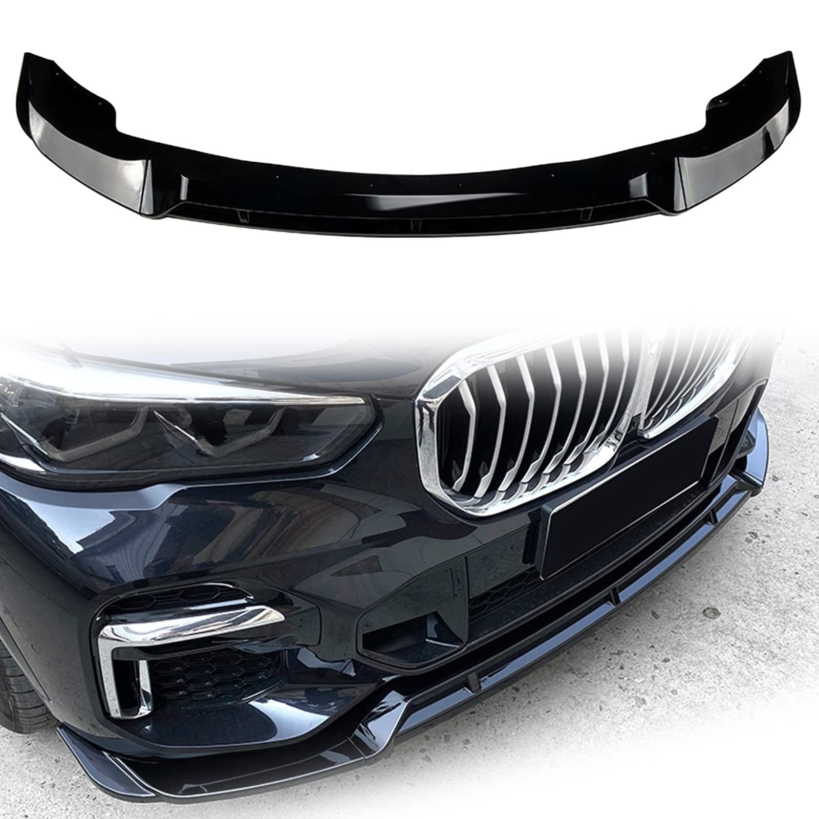 Für BMW X5 G05 M Sport 2019 2020 2021 2022 Auto Frontlippe Frontspoiler,Auto Frontschürze Lippenspoiler Karosserie Anbauteile,A-black von WRHOME
