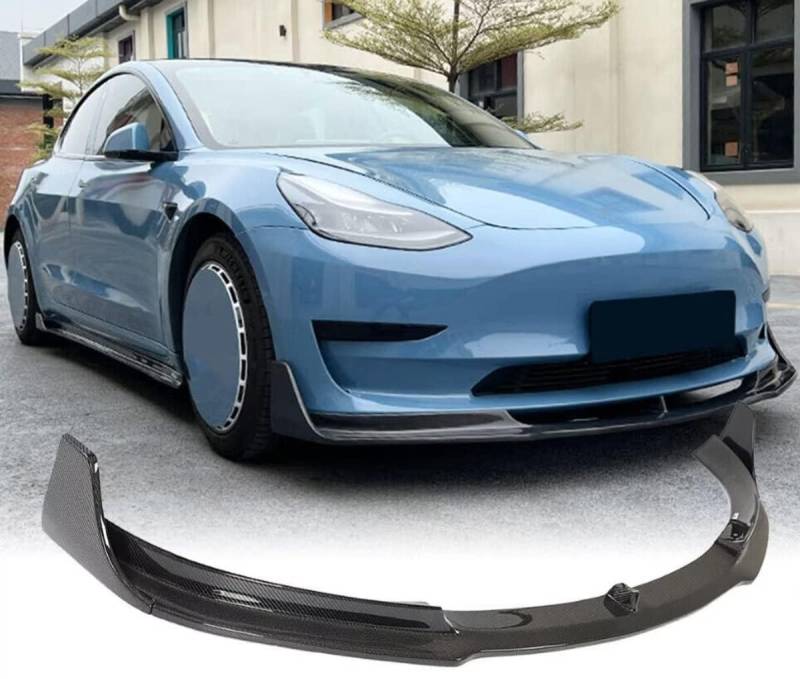 Für Tesla Model 3 Sedan 4-Door 2018-2023 Auto Frontlippe Frontspoiler,Auto Frontschürze Lippenspoiler Karosserie Anbauteile von WRHOME