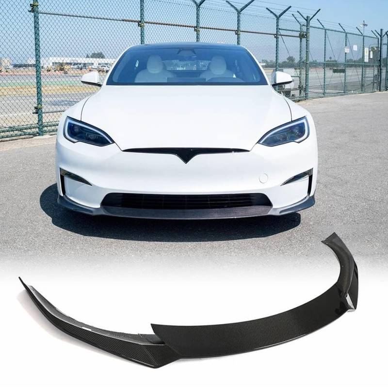 Für Tesla Model S Sedan 4 Door 2021 2022 2023 Auto Frontlippe Frontspoiler,Auto Frontschürze Lippenspoiler Karosserie Anbauteile von WRHOME